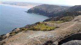 View back to Perranporth from Cligga Head Tin and Wolfram Mine